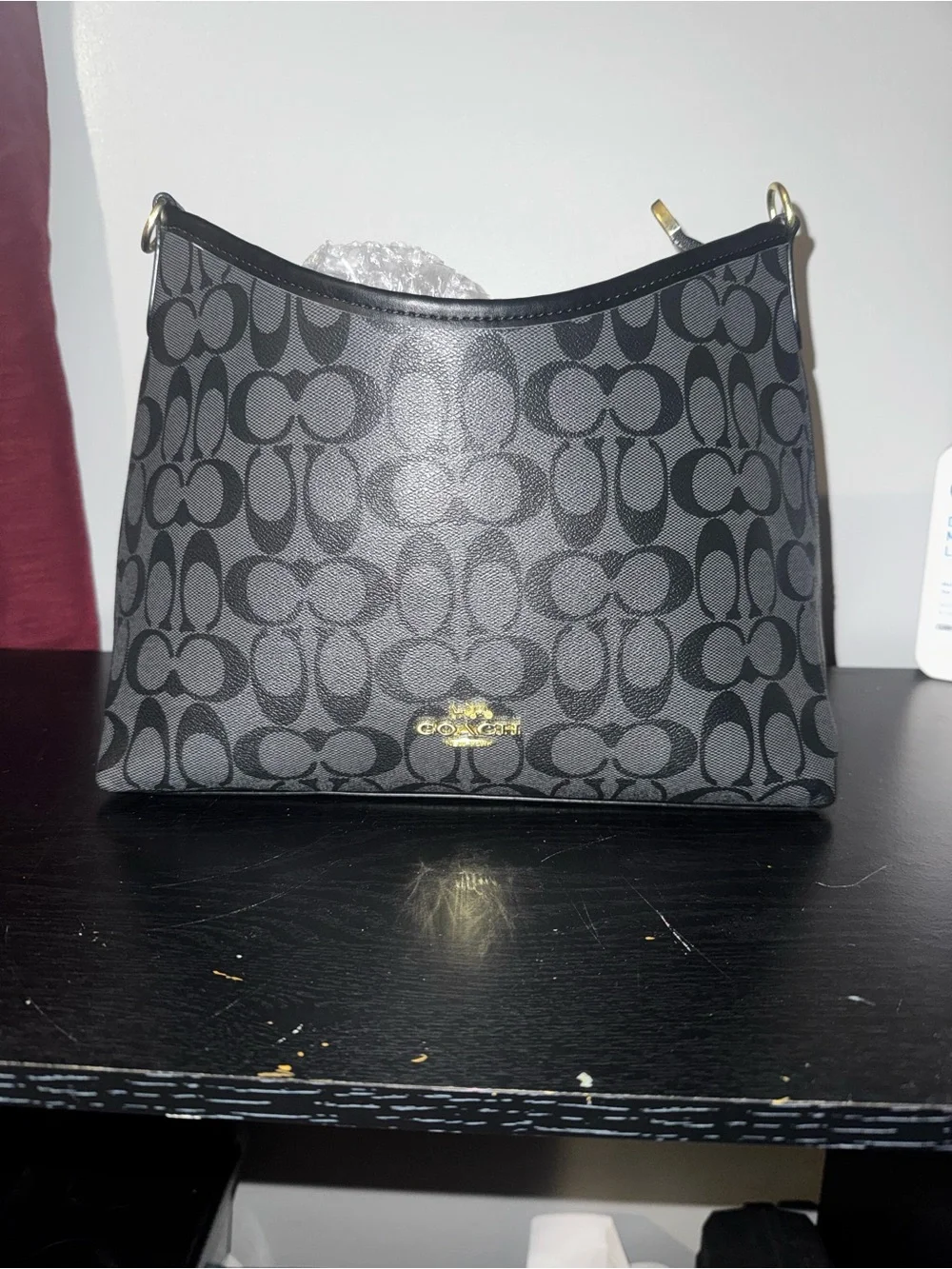 Coach Black Signature Small Shoulder Bag